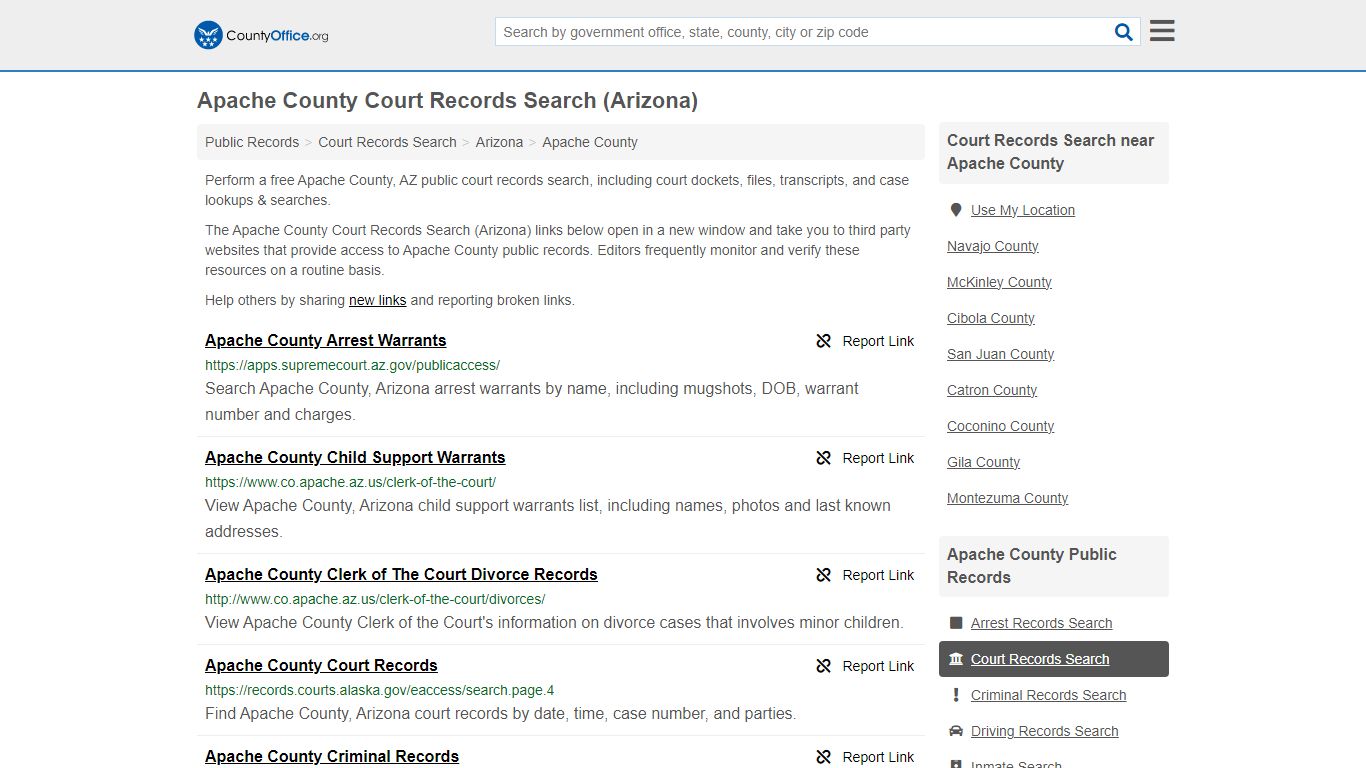 Apache County Court Records Search (Arizona) - County Office